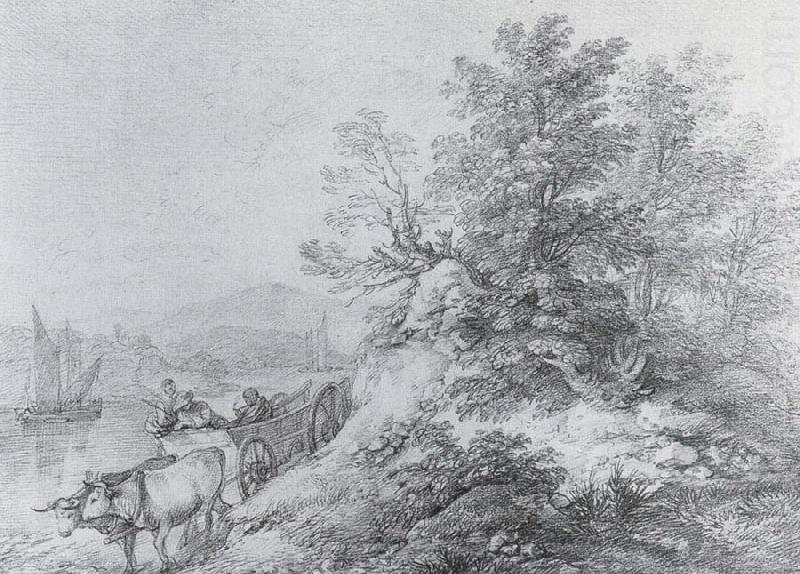 Ox Cart by the Bands of a Navigable River, Thomas Gainsborough